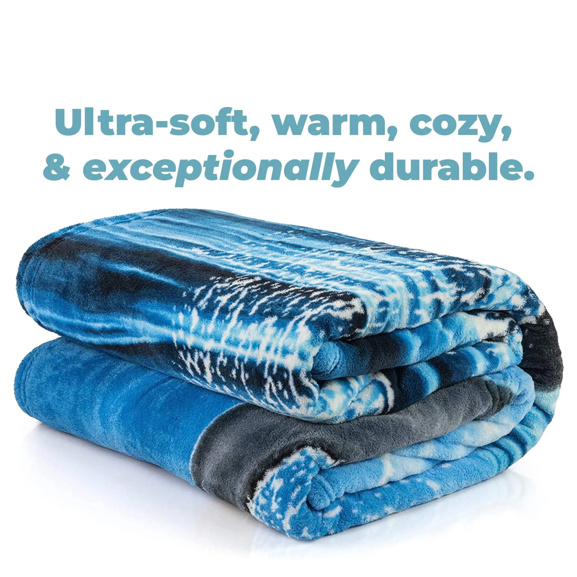 Dolphin Fleece Blanket For Bed, 75" X 90" Queen Size Dolphin Fleece Throw